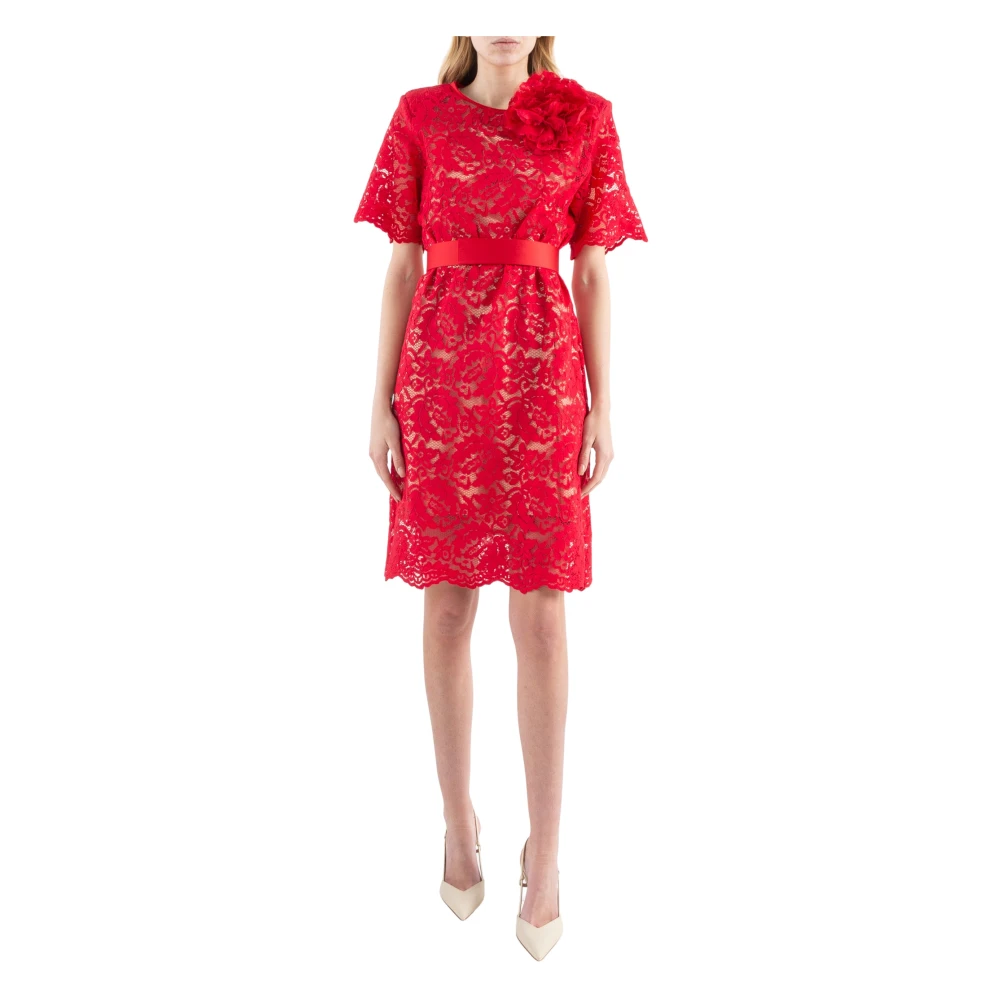 Doris S Pua lång kort klänning Red, Dam