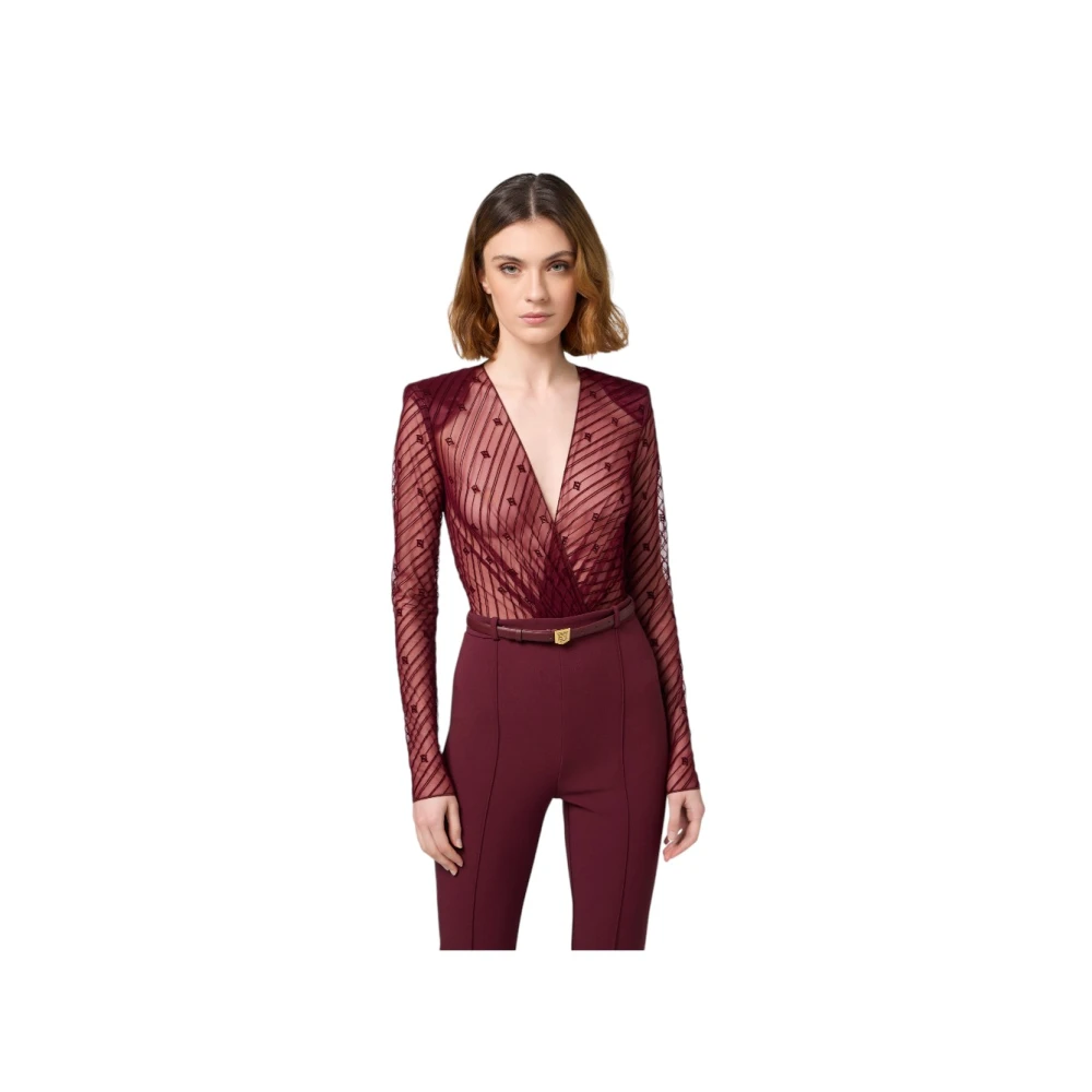 Elisabetta Franchi Stijlvolle Jumpsuit voor Vrouwen Red Dames