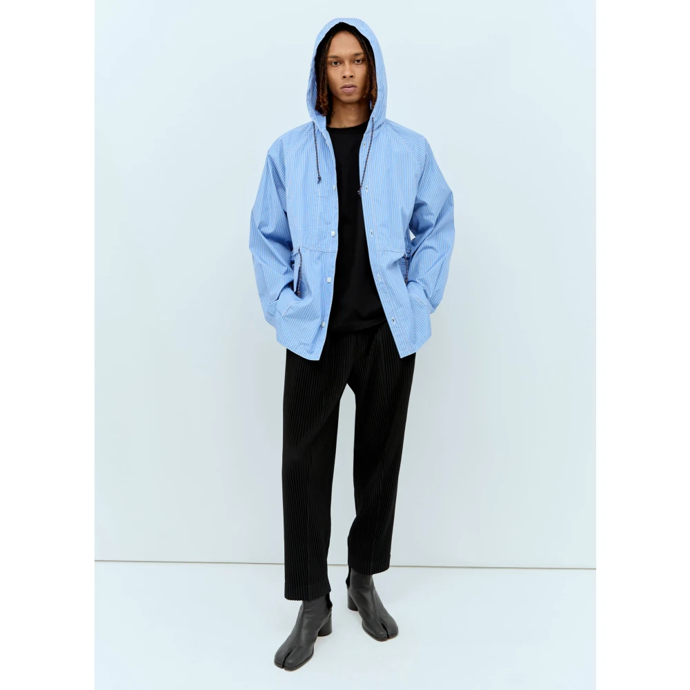Comme des Garçons Gestreepte Katoenen Hoodie Jas Blue Heren