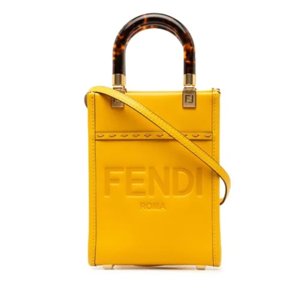 Fendi Vintage Pre-owned Leather handbags Yellow Dames