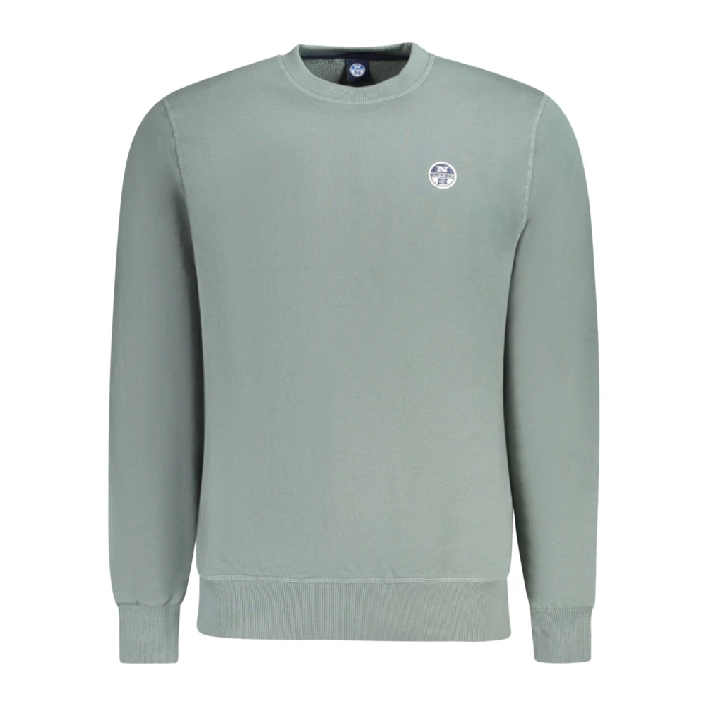 North Sails Groene Crewneck Sweatshirt met Logo Applicatie Green Heren