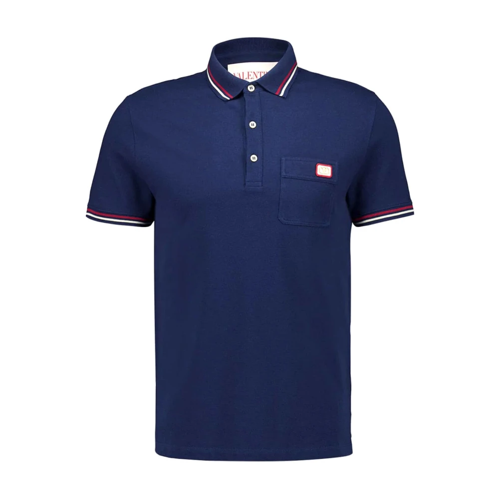 Valentino Garavani Klassieke Polo T-shirt in Blauw Blue Heren