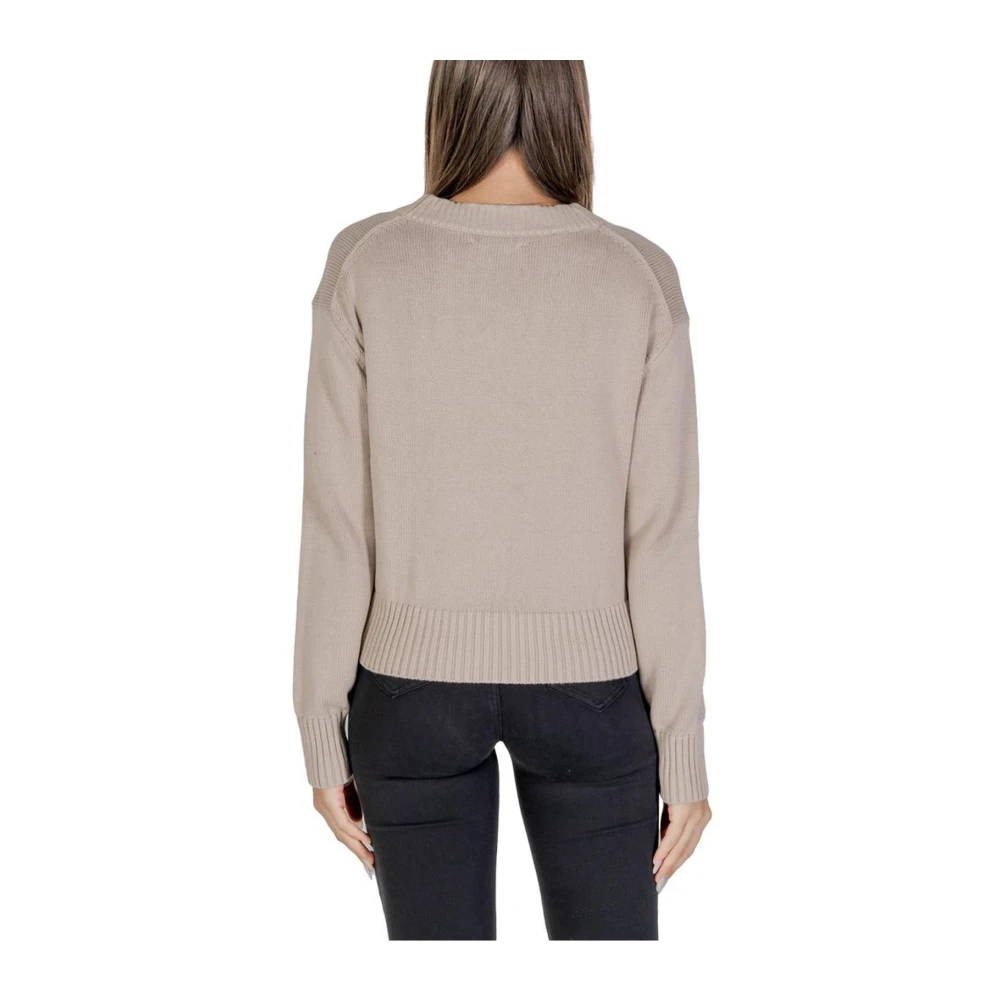 Calvin Klein Jeans Katoenen Gebreide Trui Dames Collectie Beige Dames
