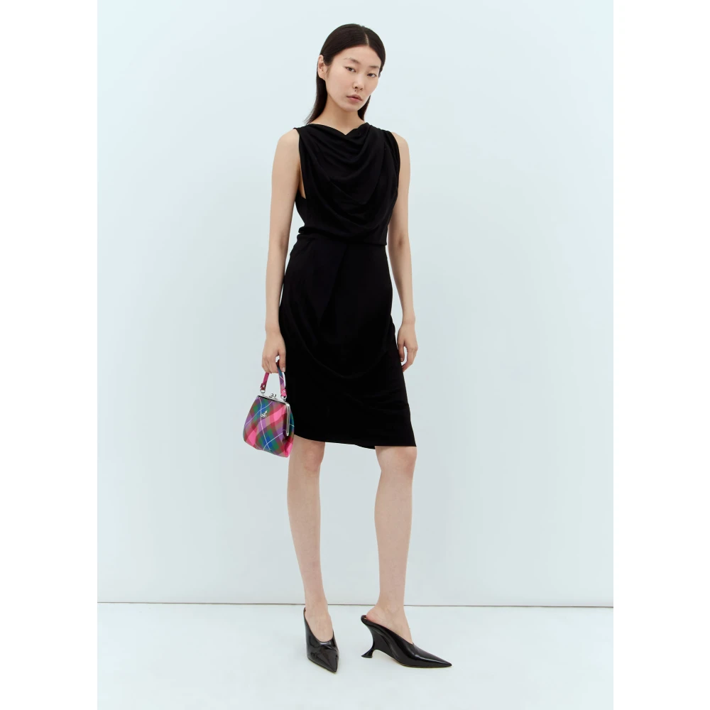 Vivienne Westwood Gedrapeerde Midi Jurk Black Dames