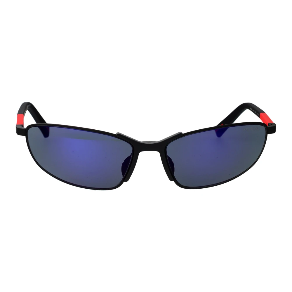 Prada Linea Rossa Men's Black/Blue Ps 55Zs Dg010j Man Sunglasses Metal Geometric Normal - Image 2