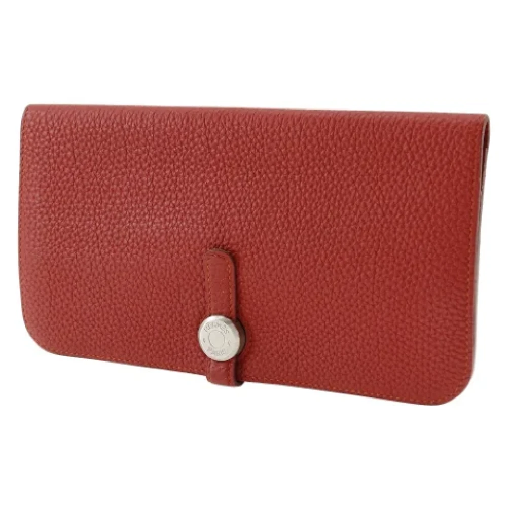 Hermès Vintage Pre-owned Leather wallets Red Dames