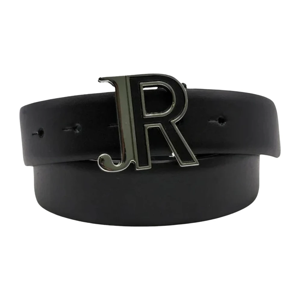 John Richmond Omkeerbare Zwarte en Blauwe Logogordel Black Dames
