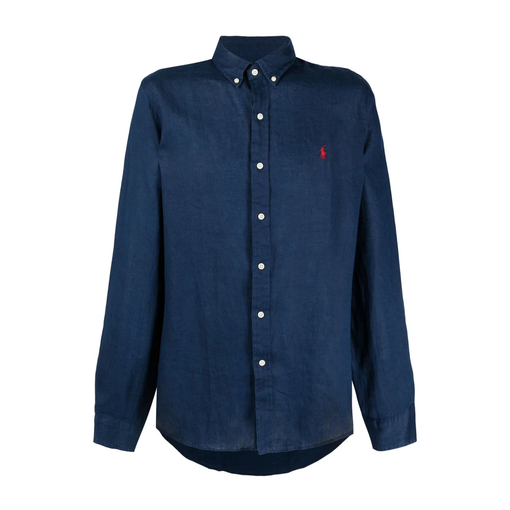 Ralph Lauren Navy Shirt voor Mannen Blue Heren