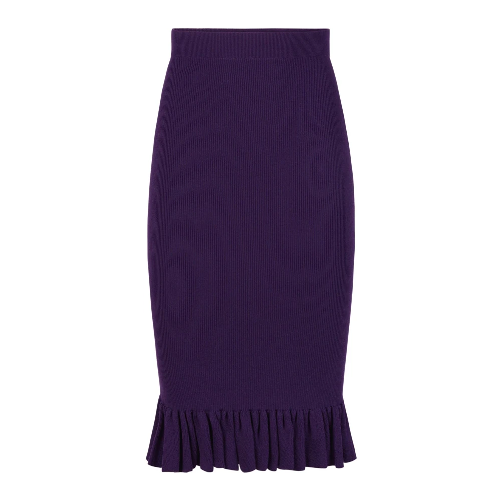 Nina Ricci Paarse Gerimpelde Peplum Midi Rok Purple Dames