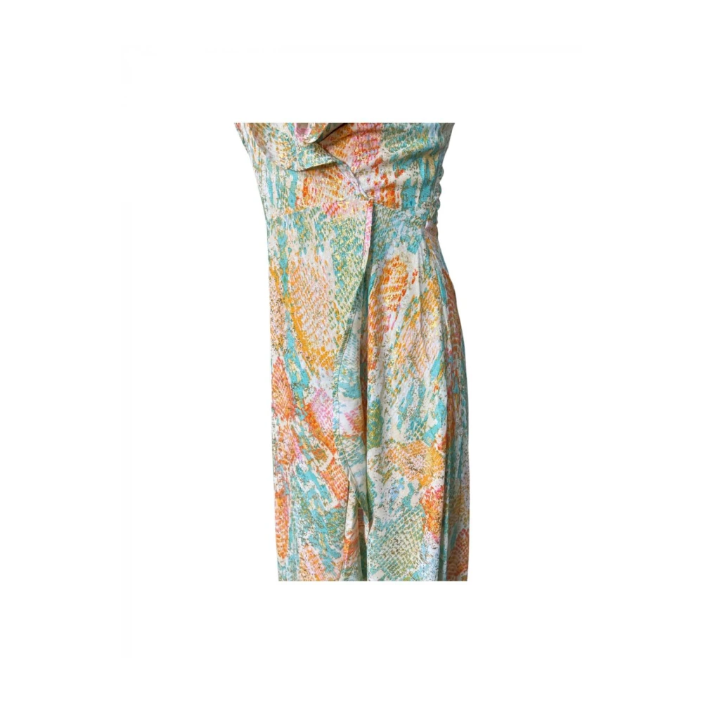 Molly Bracken Gedrukte Lange Jurk met Gekruiste Bandjes Multicolor Dames