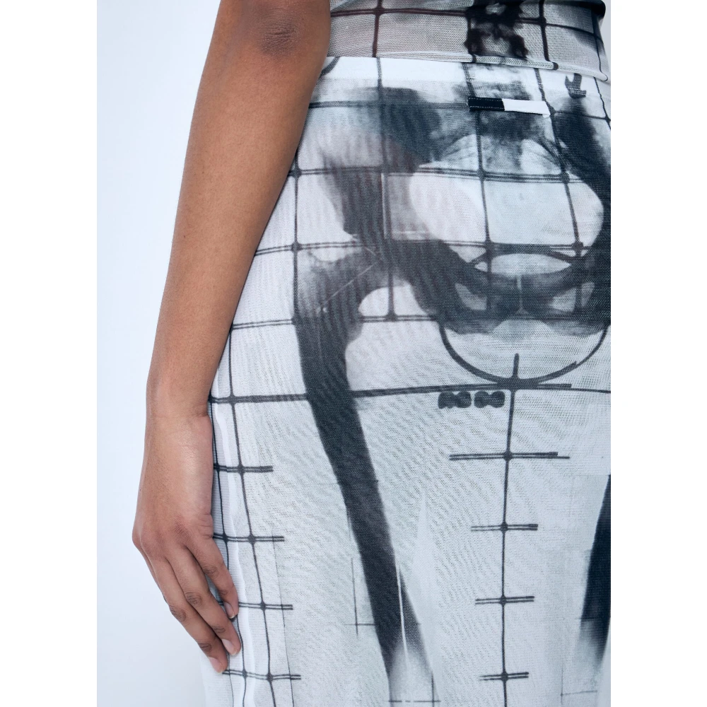 Jean Paul Gaultier Squeletor Mesh Midi Rok Blue Dames