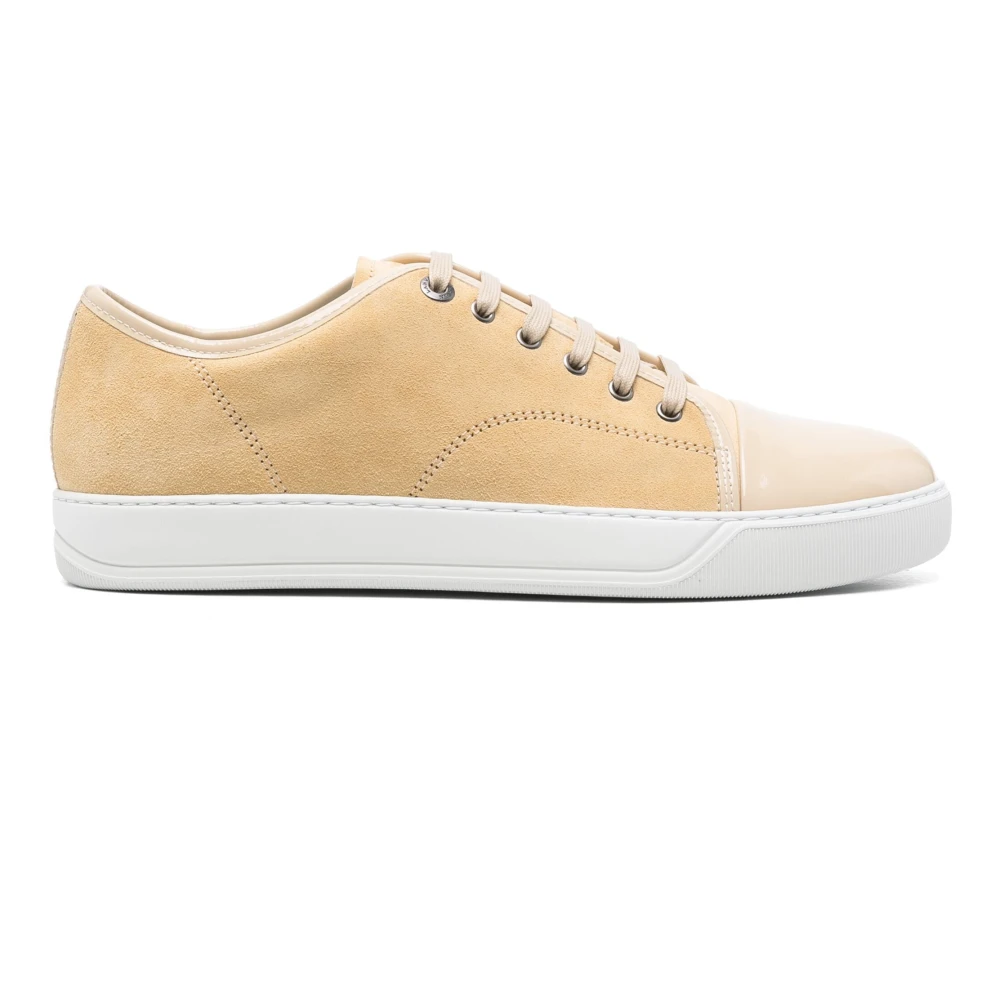 Lanvin Beige Mocka Låg-Top Sneakers Beige, Herr