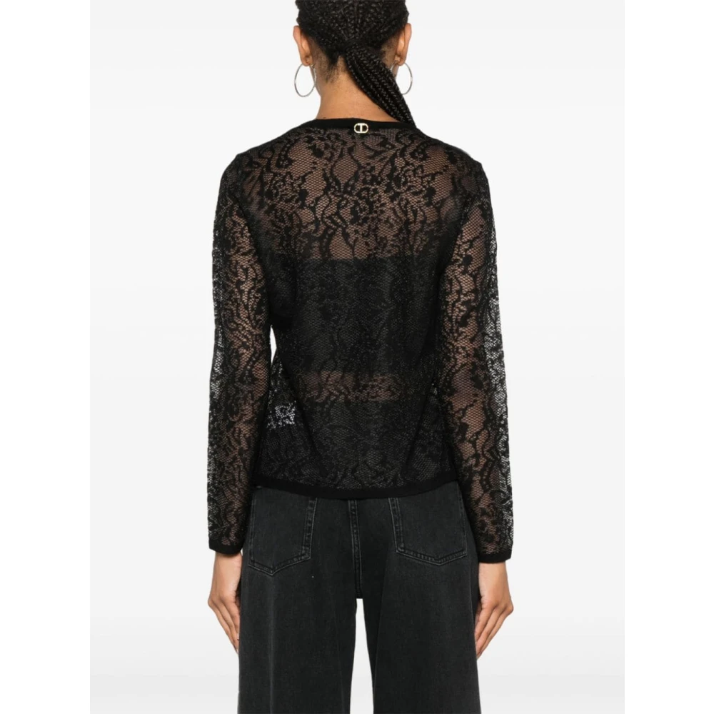 Twinset Zwarte Sweatshirt Aw24 Damesmode Black Dames