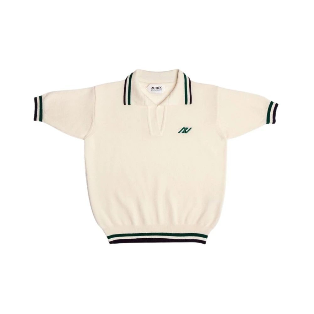 Autry Sportieve Gestreepte Polo Shirt White Dames