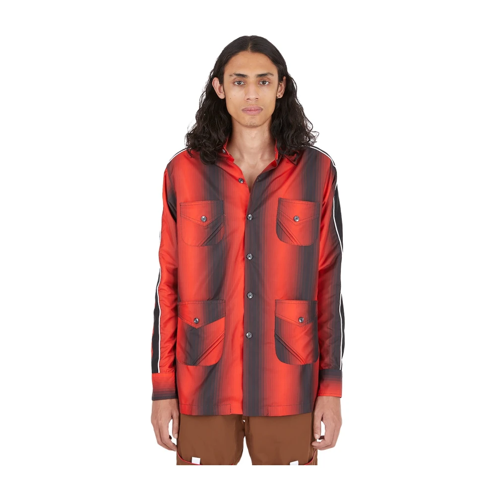 Ahluwalia Safari Shirt met Gerecycled Polyester Red Heren
