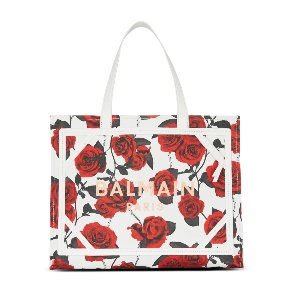 Balmain Medium canvas tas met rozenprint Red Dames