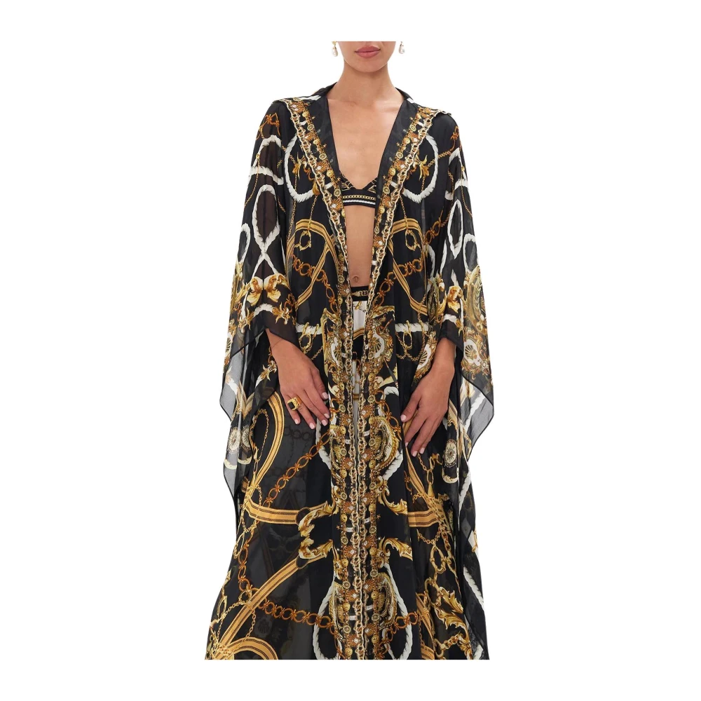 Camilla Maritieme Zijden Kimono met Kristalaccenten Multicolor Dames