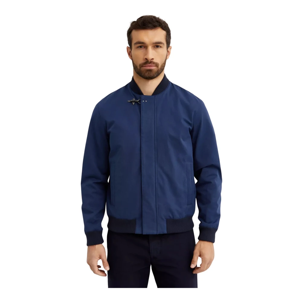 Fay Men's Blue Navy Bomber Jacket Cotton Italy