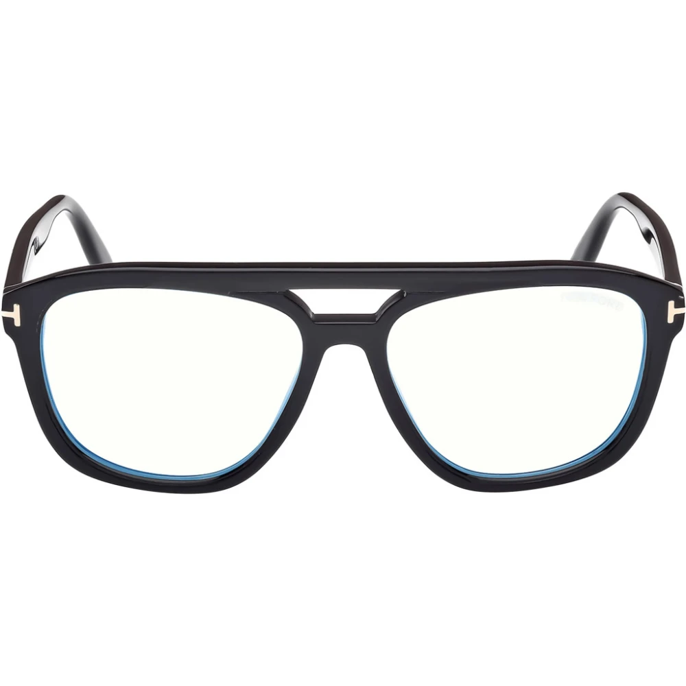 Tom Ford Rechthoekige dubbele brug bril Black Unisex