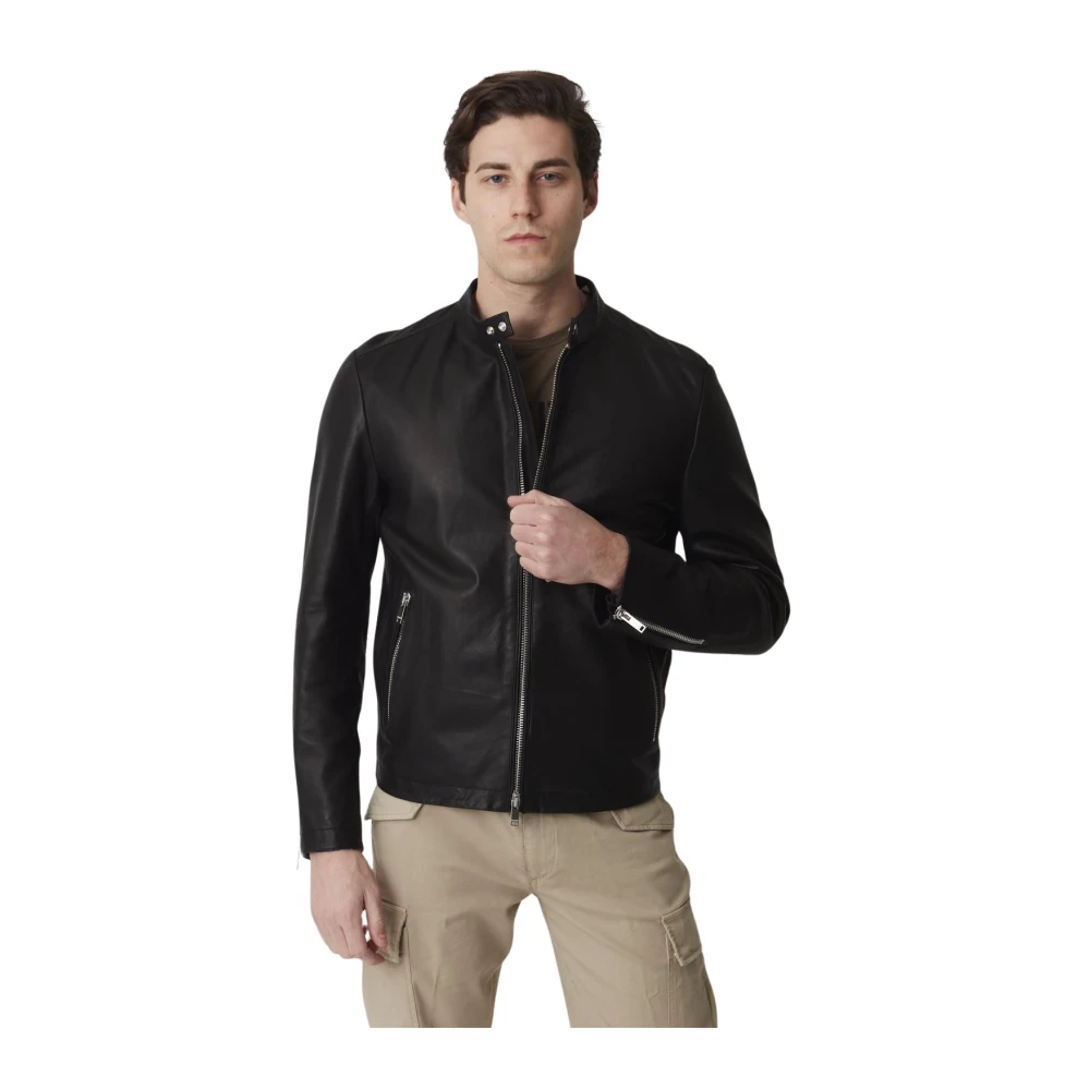 Dondup Stijlvolle Biker Jeans voor Mannen Black Heren