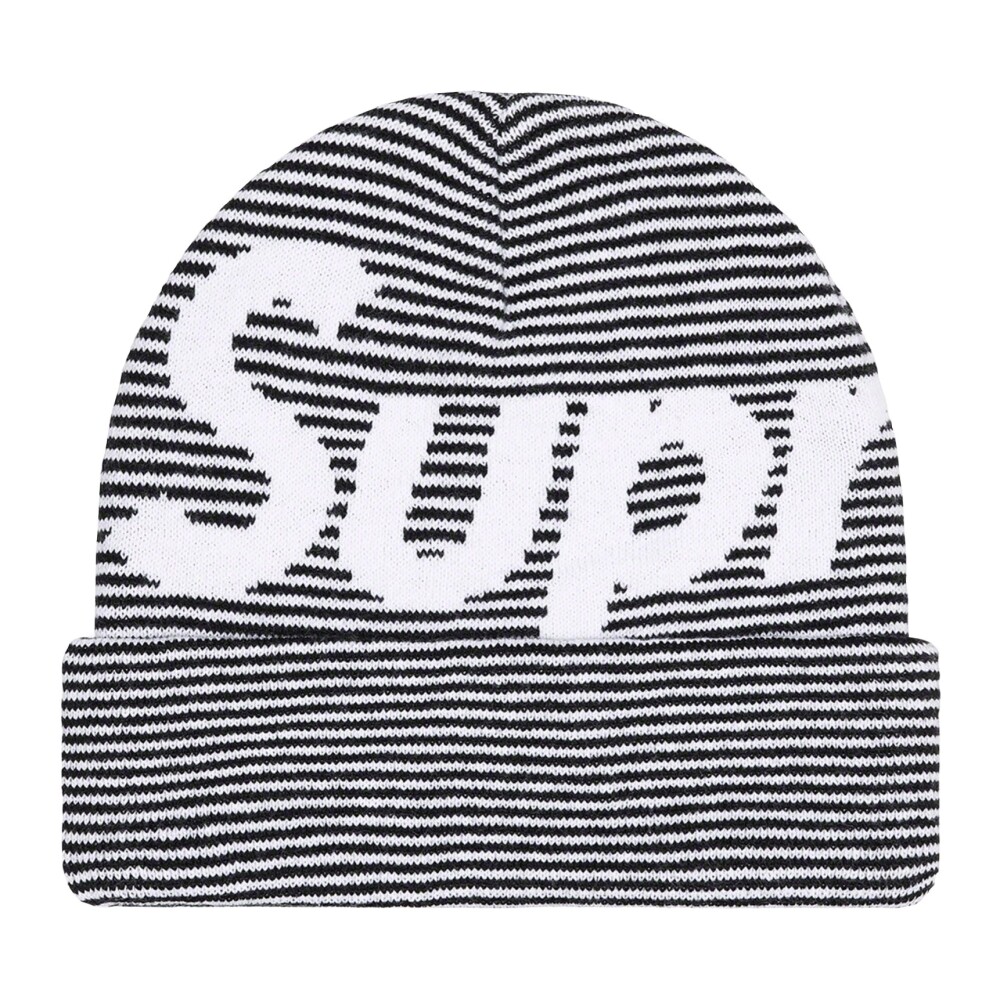 Begränsad upplaga Big Logo Beanie Svart Rand | Supreme | Mössor | Miinto.se