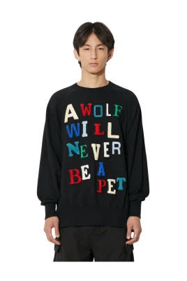 Mönstrad stickad sweatshirt