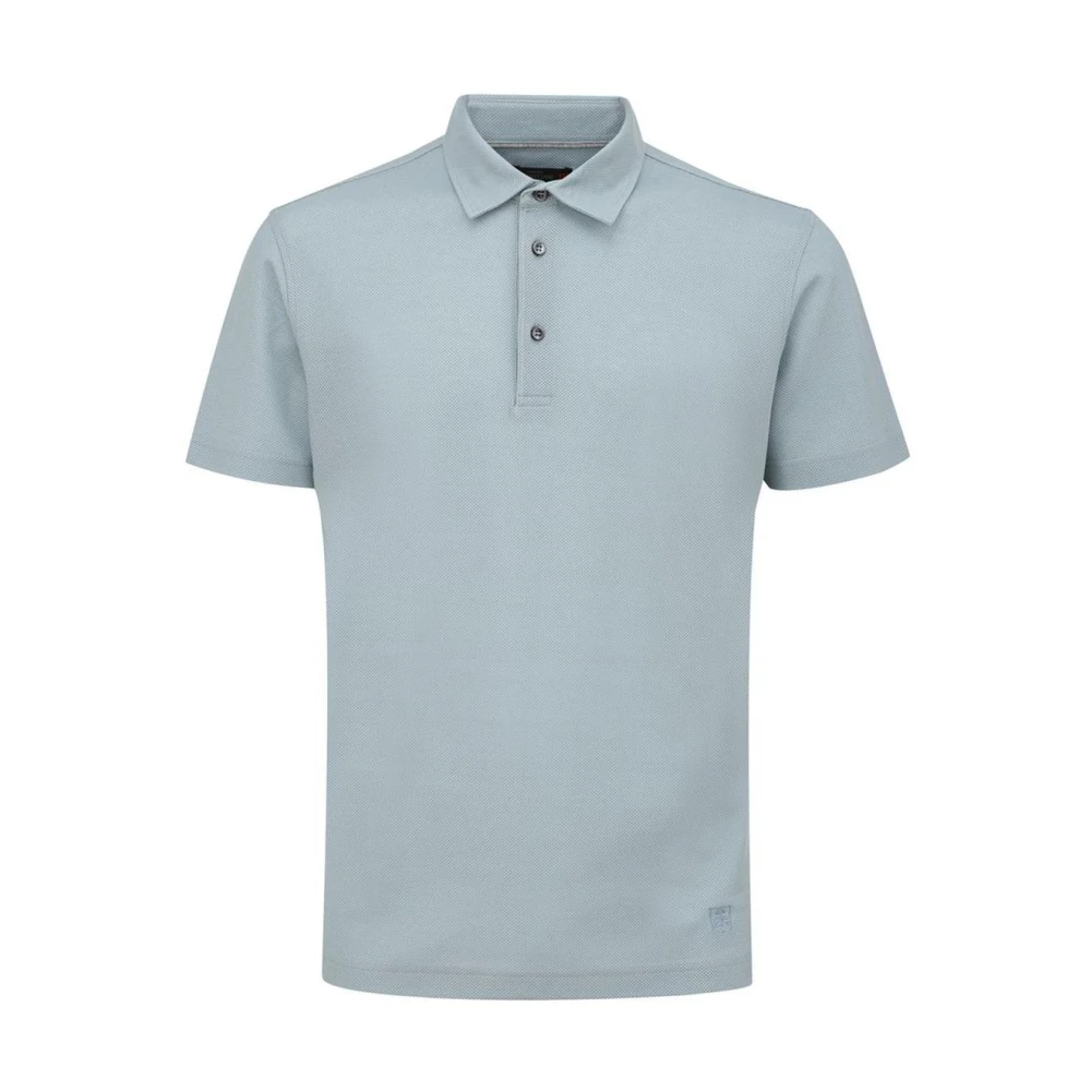Corneliani Lichtblauw Katoenen Poloshirt Blue Heren