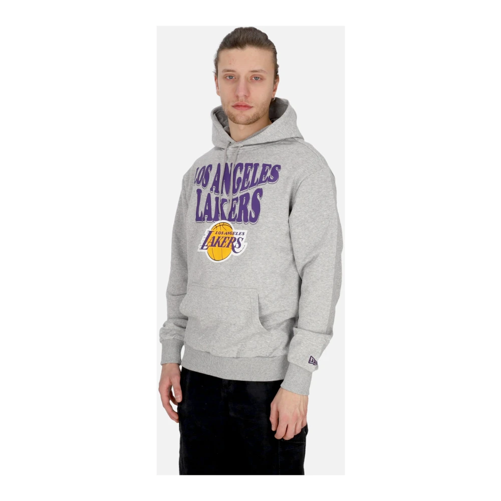 new era NBA Script Oversize Hoodie Los Angeles Lakers Gray Heren