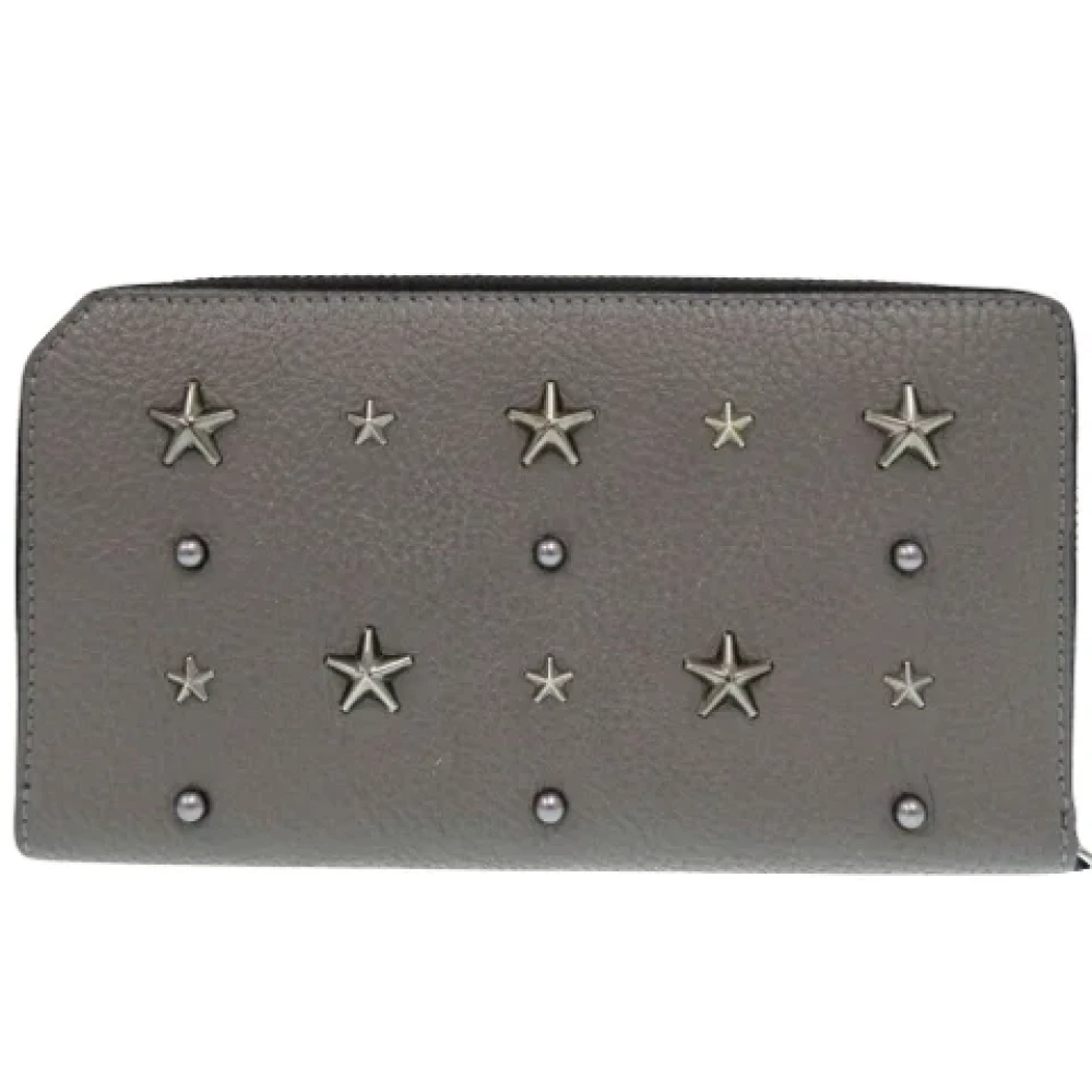 Jimmy Choo Pre-owned Leather wallets Gray Dames