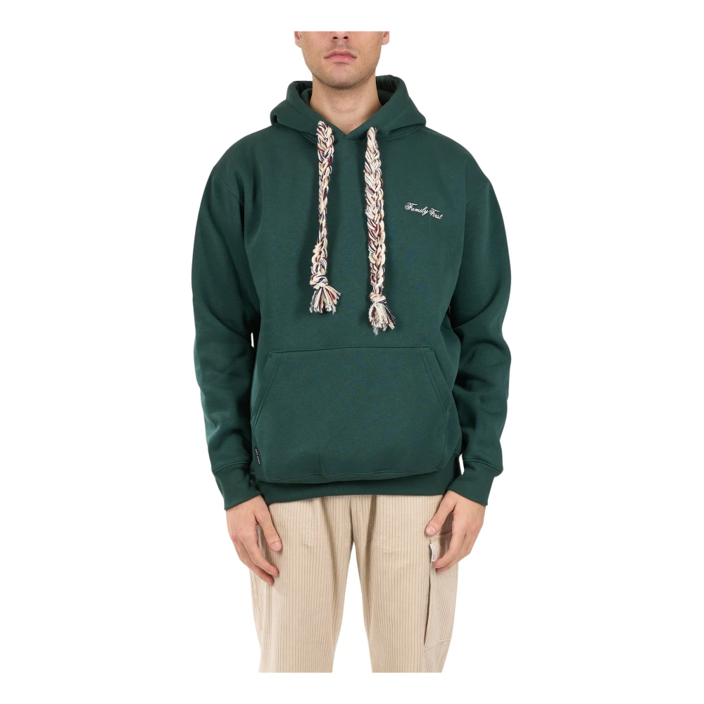 Family First Katoenen Hoodie met Logo Zak Green Heren