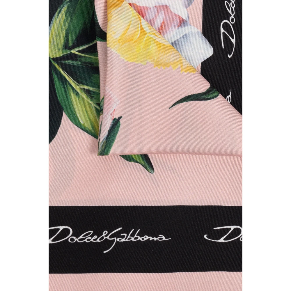 Dolce & Gabbana Zijden sjaal met bloemmotief Multicolor Dames