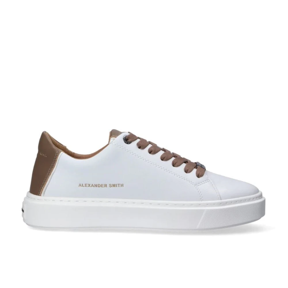 Alexander Smith Groene katoenen sneakers met logo Heren Schoenen Wit