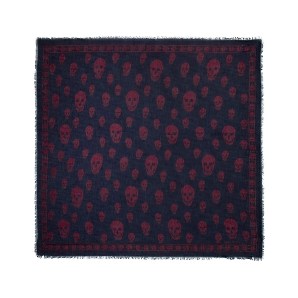 Alexander mcqueen Schedel Sjaal Blauw Dubbel Dragen Blue Heren