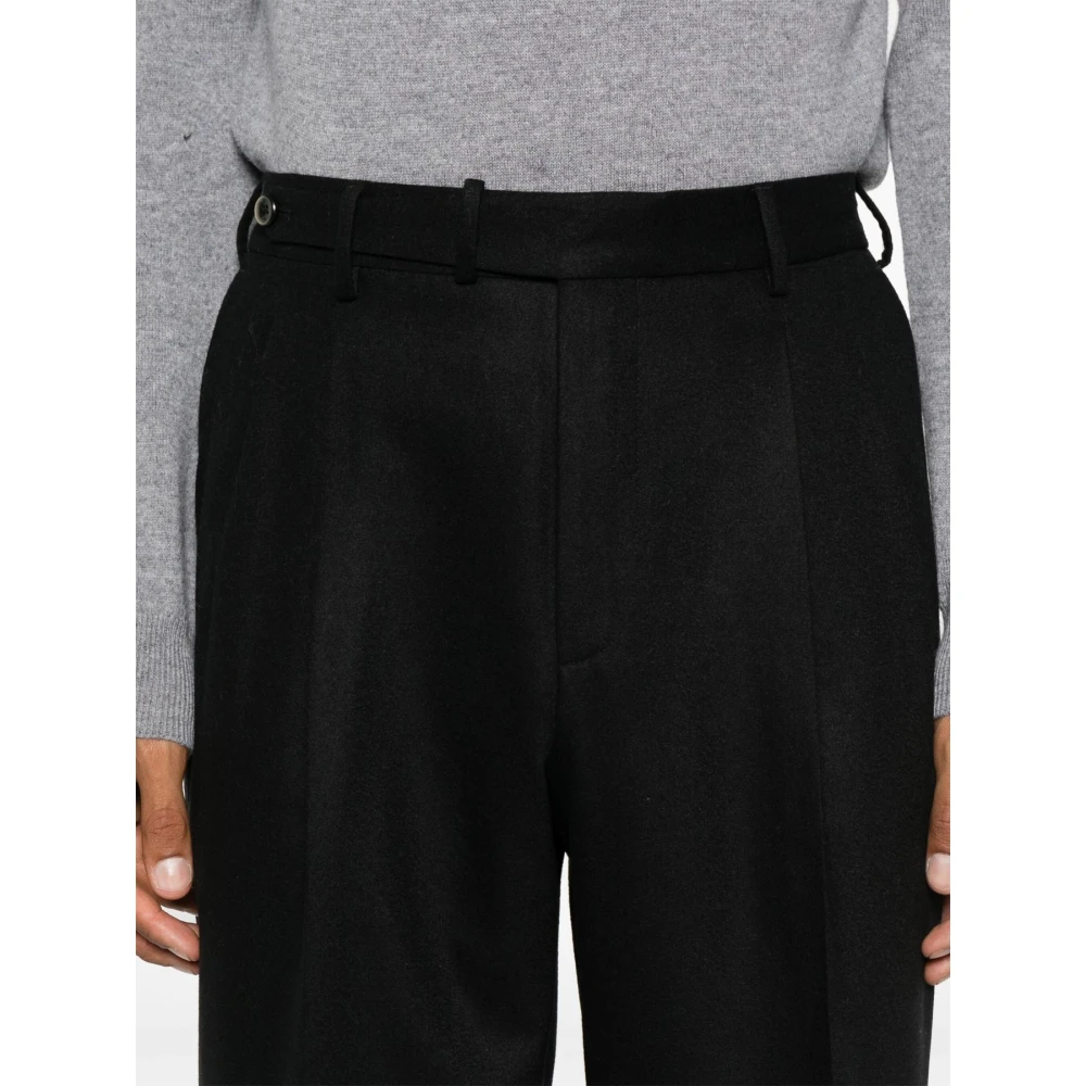 PT Torino Cashmere Wortelpasvorm Broek in Zwart Black Heren