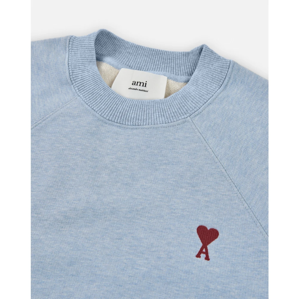 Ami Paris Blauwe Logo Sweaters Blue Heren