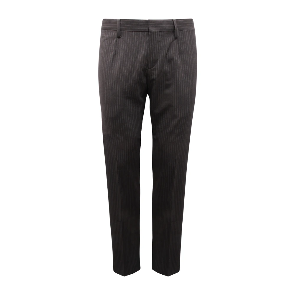Dolce & Gabbana Men's Gray Straight Trousers, 2XL, Wool Trousers