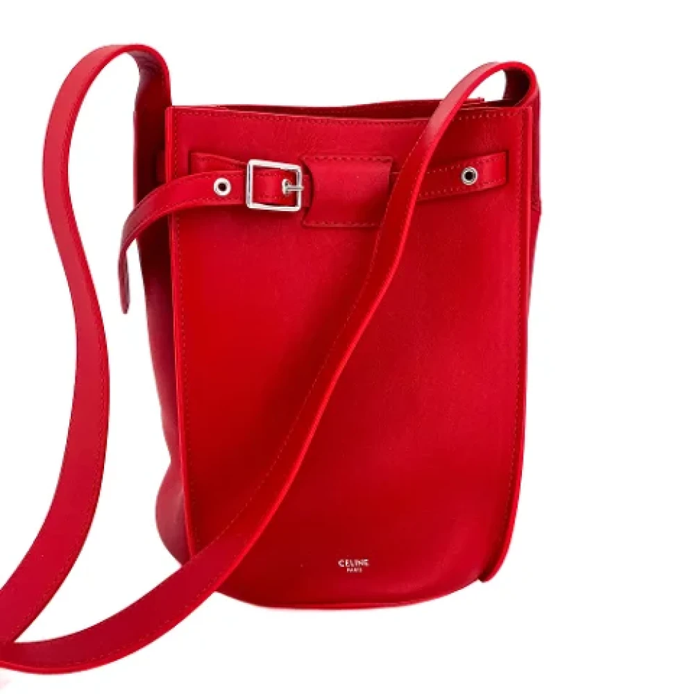 Celine Vintage Tweedehands Rode Leren Celine Tas Red Dames