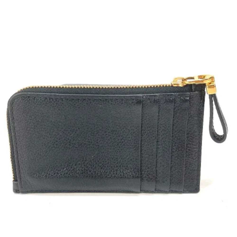 Dior Vintage Pre-owned Leather wallets Black Dames