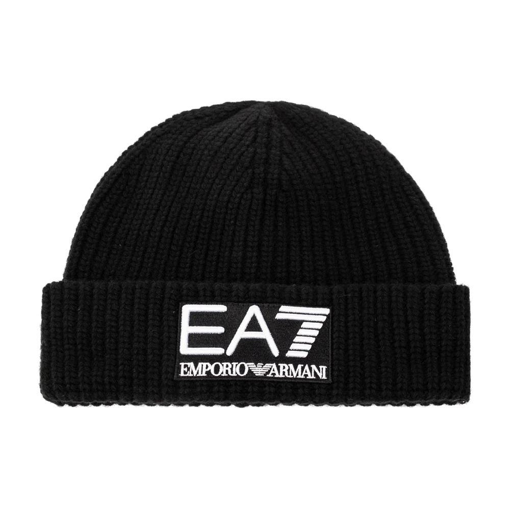 Emporio Ar i EA7 Logo-gepatchte muts Black Unisex