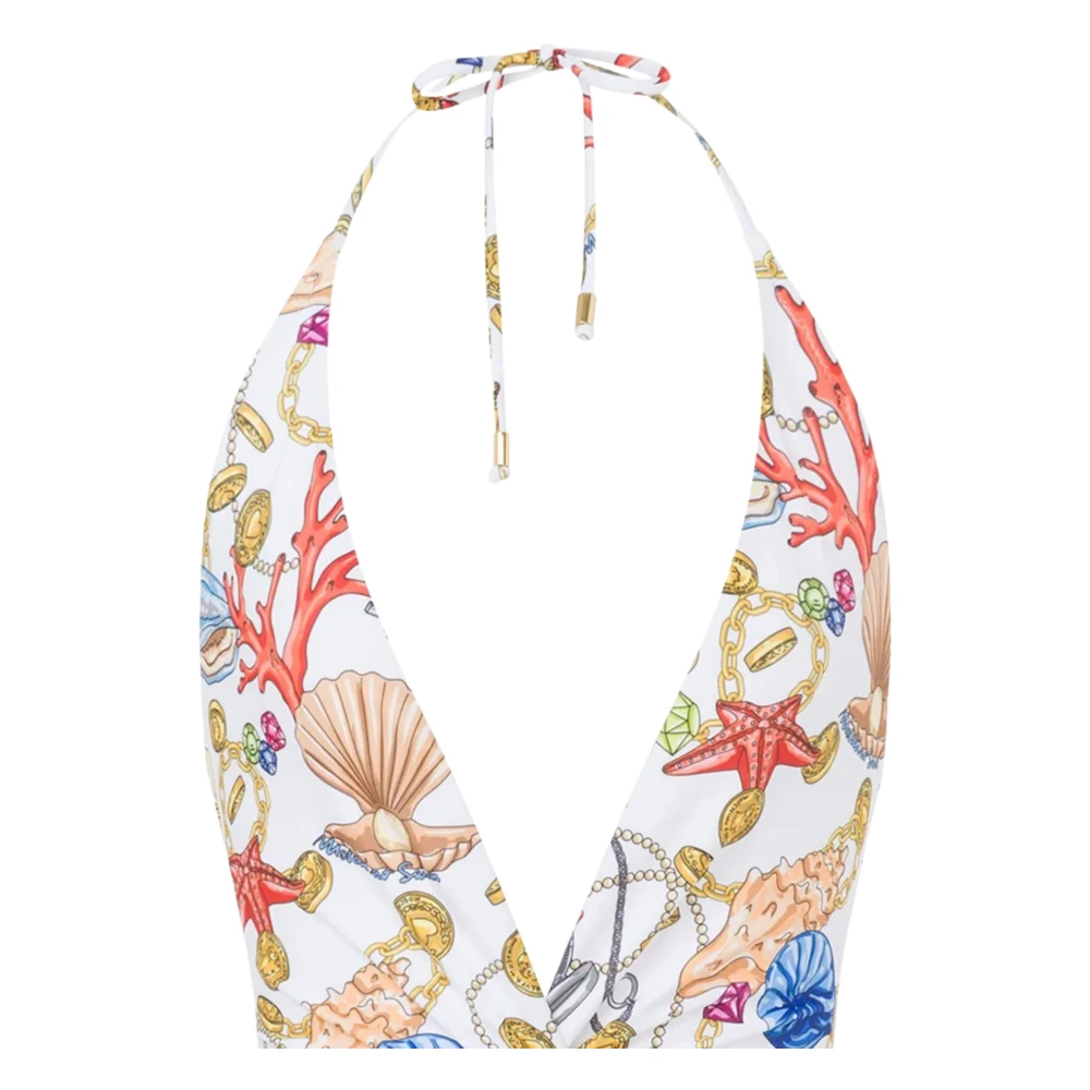 Moschino Wit zee kleding schelp print halternek badpak Multicolor Dames