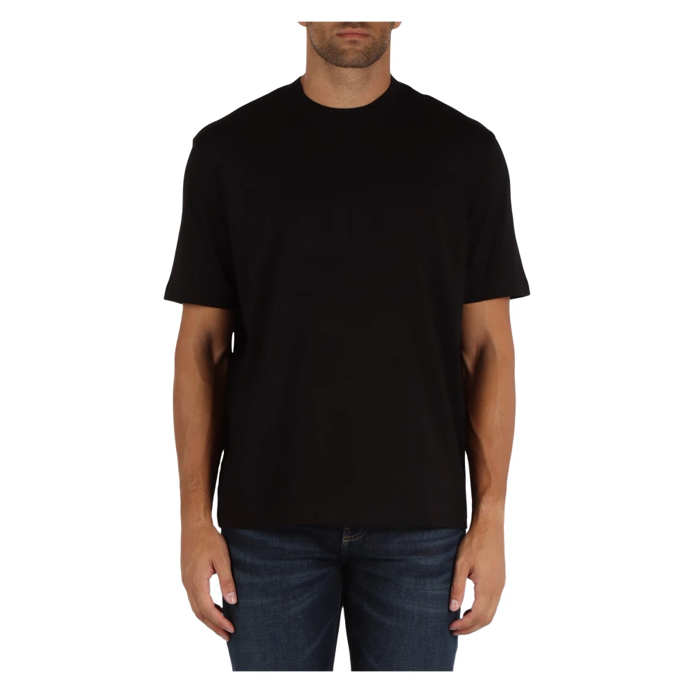 Armani Exchange Zwarte Katoenen T-shirt met Logoprint Black Heren
