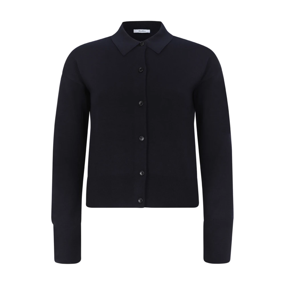 Max Mara Blue Shirts, Female, M, Feminine Wool Cardigan