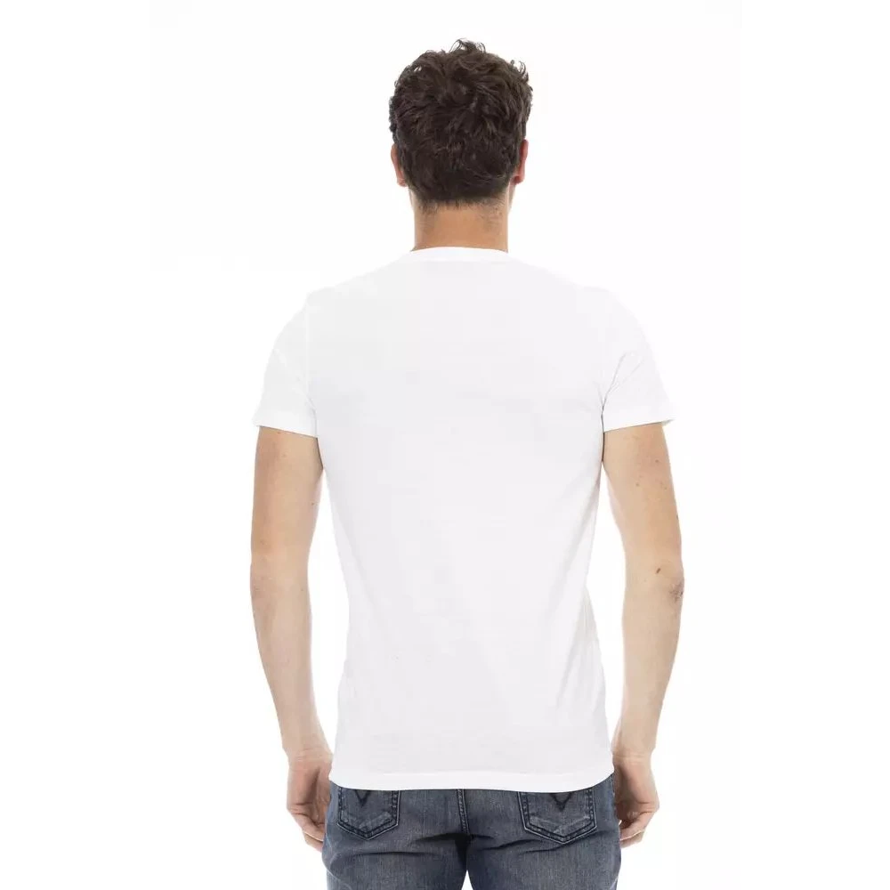 Trussardi Artistieke V-hals T-shirt White Heren