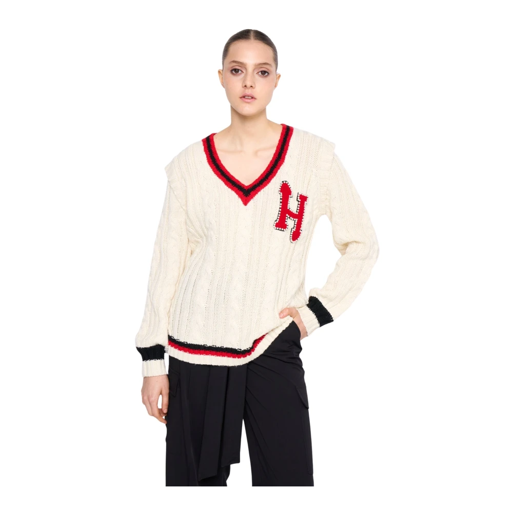 Silvian Heach Trui met contrasterende kleuren Beige Dames
