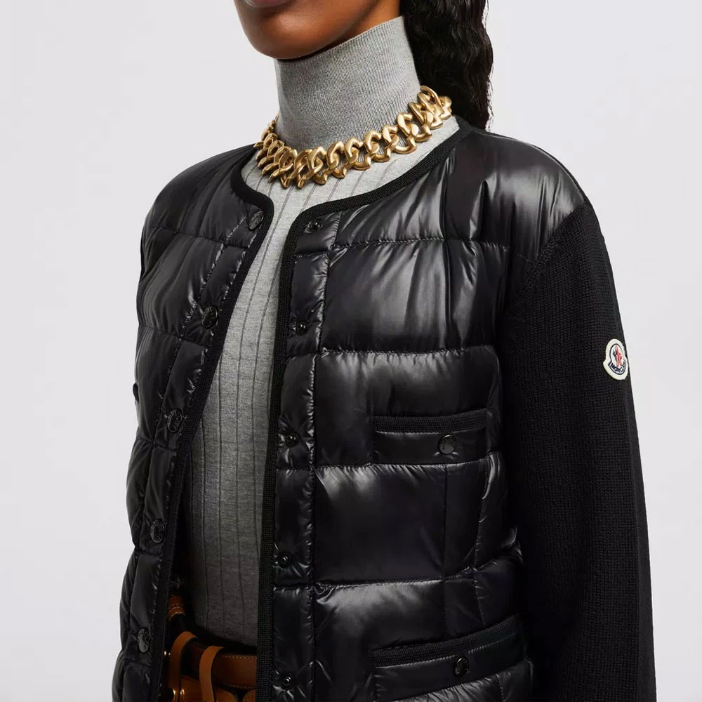 Moncler Gewatteerde wollen vest Elegant Klassiek Black Dames