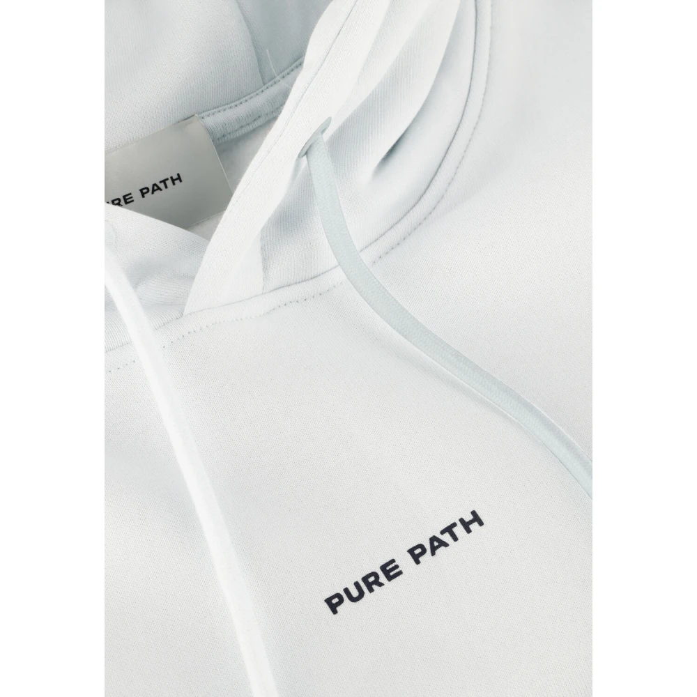 Pure Path Blauwe Hoodie Sweater voor Mannen White Heren