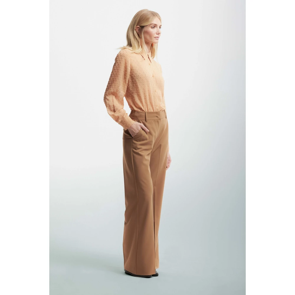 Kocca Stijlvolle losse broek met plooien Brown Dames