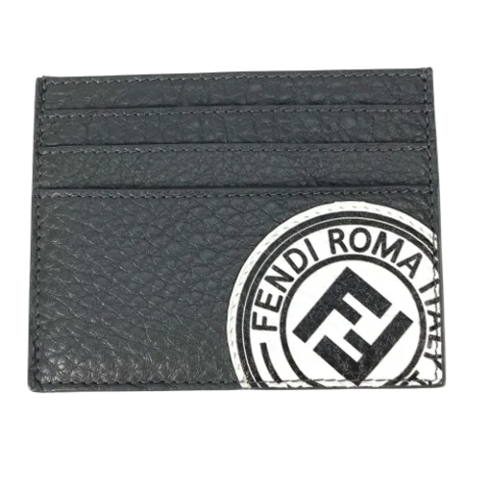 Fendi Vintage Pre-owned Leather wallets Gray Heren