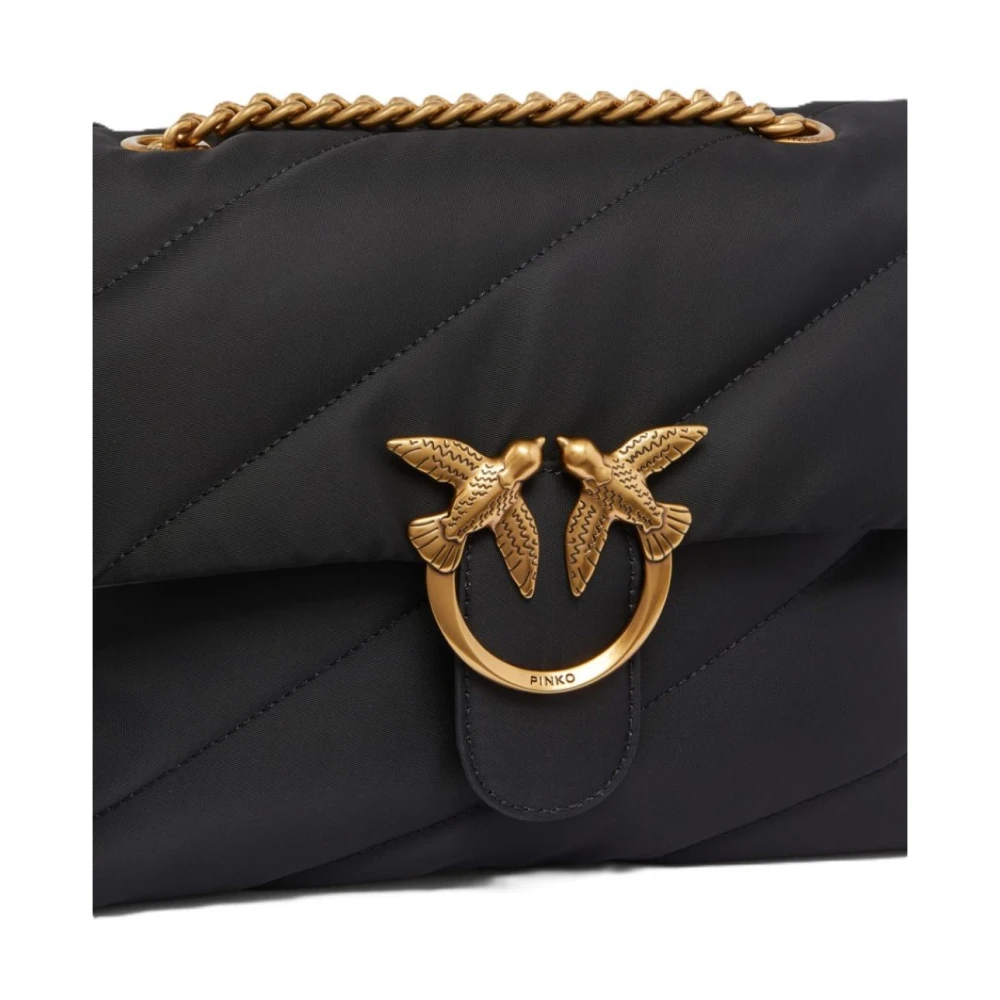 pinko Nylon Schoudertas Black Dames
