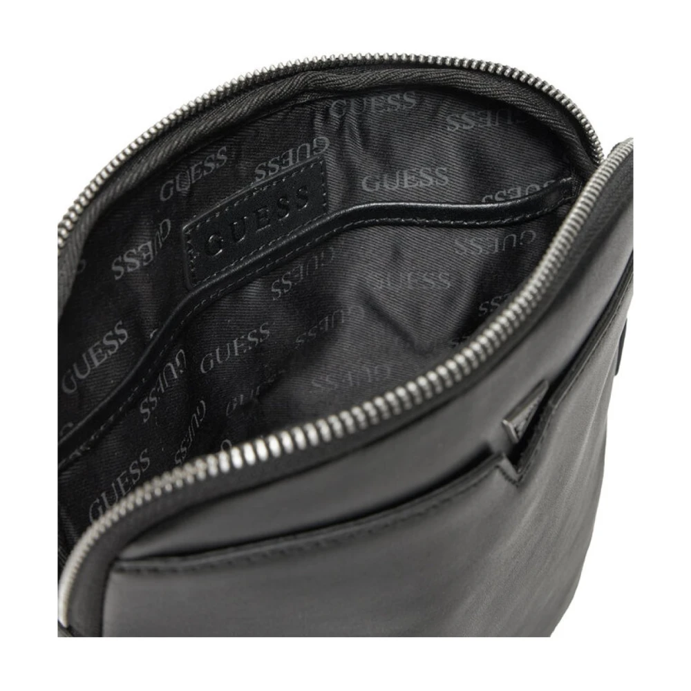Guess Firenze Leren Schoudertas Zwart Black Heren